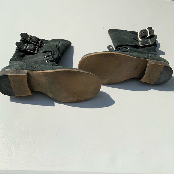 Matisse Lance Dark Green Combat Ankle Boots - Picture 2 of 5